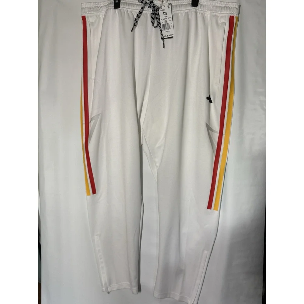 New Adidas Track Pants Mens L White Tiro 3XL TIRI Striped Racing Multi Sport
